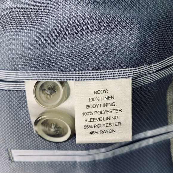 Murano Baird McNutt Linen Sport Coat Mens Large Short Peak Lapel NWT $250 - Picture 2 of 12